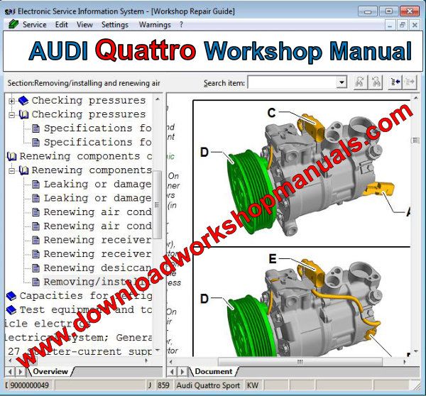 AUDI Quattro Workshop Manual